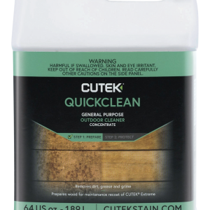 Cutek QuickClean outdoor cleaner concentrate bottle with green label, 64 oz (1.89 L) capacity