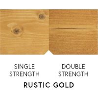 #image_title Two wooden boards side by side with labels 'Single Strength' and 'Double Strength' and the title 'Rustic Gold' below.